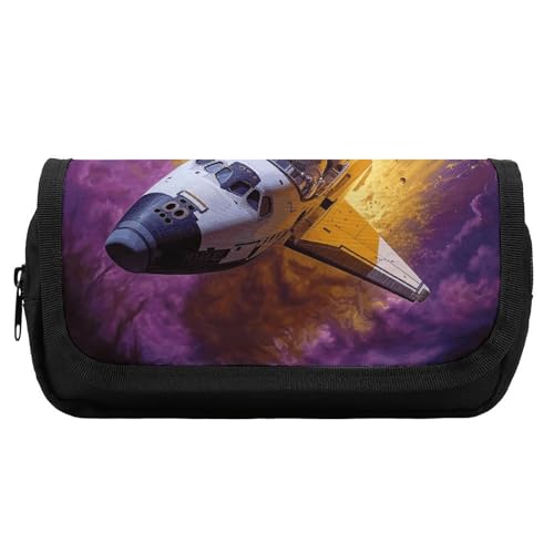 POLESVBM Federmäppchen, Motiv: Space Shuttle in Space Bedrucktes Federmäppchen, multifunktionales Federmäppchen, tragbares Federmäppchen, Stift-Organizer, Stil:, Einheitsgröße, Federmäppchen von POLESVBM