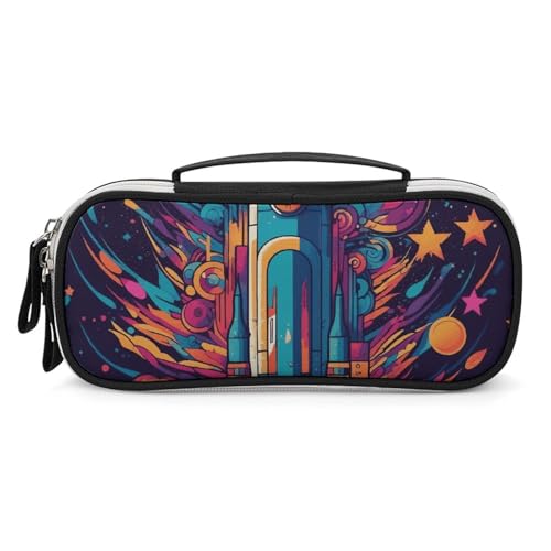 POLESVBM Make-up Tasche Make-up Organizer Raum Rakete gedruckt Reise Kosmetiktasche Stil, One Size Make-up Tasche, Stil, Einheitsgröße, Make-up-Tasche, Stil, One size, Make-up Tasche von POLESVBM