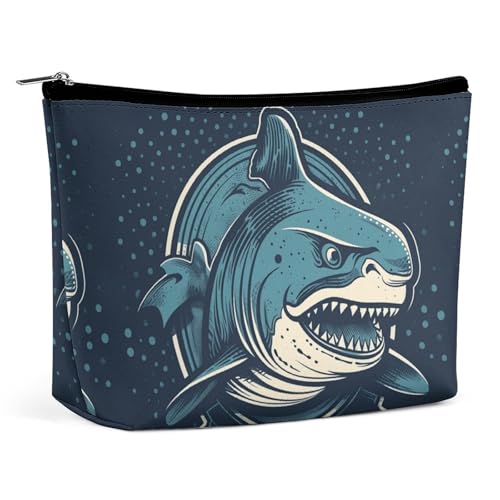 POLESVBM Make-up-Tasche mit Haifischmuster, bedruckter Organizer, faltbar, Reise-Make-up-Tasche, Stil, Einheitsgröße, Make-up-Tasche, Stil:, Einheitsgröße, Make-up-Tasche von POLESVBM