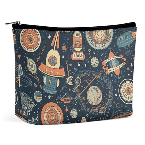 POLESVBM Make-up-Tasche mit Weltraum-Motiv, bedruckter Organizer, faltbare Kosmetiktasche, Reise-Make-up-Tasche, Stil, Einheitsgröße, Make-up-Tasche, Stil:, Einheitsgröße, Make-up-Tasche von POLESVBM