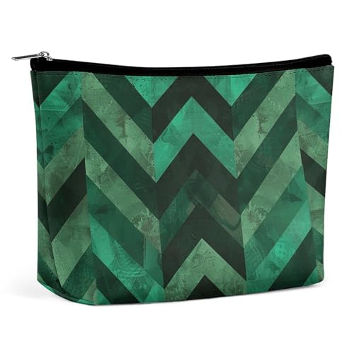 POLESVBM Make-up-Tasche mit smaragdgrünem bedrucktem Organizer, faltbare Kosmetiktasche, Reise-Make-up-Tasche, Stil, Einheitsgröße, Make-up-Tasche, Stil:, Einheitsgröße, Make-up-Tasche von POLESVBM