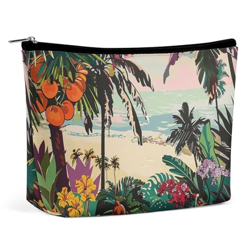 POLESVBM Make-up-Tasche mit tropischem Blumenmuster, bedruckter Organizer, faltbar, Reise-Make-up-Tasche, Stil, Einheitsgröße, Make-up-Tasche, Stil:, Einheitsgröße, Make-up-Tasche von POLESVBM