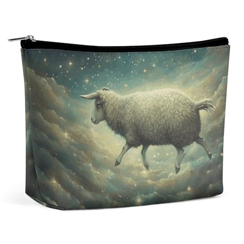 POLESVBM Schminktasche Make-up Schafe Fliegen Gedruckt Organizer Faltbare Kosmetiktasche Reise Make-up Tasche, Stil, One Size Make-up Tasche, Stil, Einheitsgröße, Make-up Tasche, Stil, One size von POLESVBM