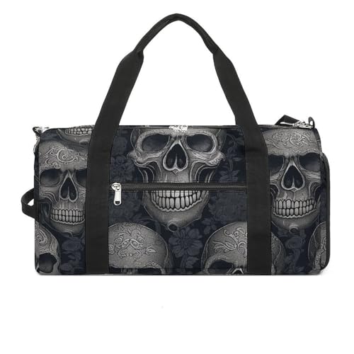 Totenkopf-Muster Bedruckte Seesack Yogatasche Bedruckter Rucksack Duffle Bag Kleine Turnbeutel Style One Size Sporttasche Style One Size Sporttasche, Stil, One size, Sporttasche von POLESVBM