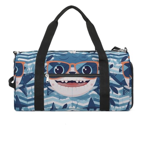 Turnbeutel Hai mit Brille Bedruckte Seesack Yogatasche Bedruckter Rucksack Seesack Kleine Turnbeutel Style One Size Gym Bag, Stil:, Einheitsgröße, Turnbeutel von POLESVBM