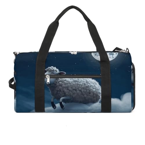 Turnbeutel Schafe fliegen über den Mond bedruckte Seesack Yogatasche bedruckter Rucksack Seesack kleiner Turnbeutel Stil Einheitsgröße Turnbeutel, Stil:, Einheitsgröße, Turnbeutel von POLESVBM