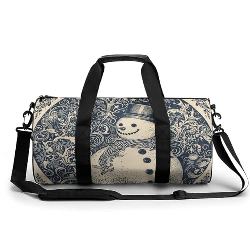 Turnbeutel Schneemann Weihnachten Schneeball bedruckter Rucksack Seesack Yogatasche mit getrennter Tasche für trockene Nässe, Stil, 45 cm/22,9 cm/22,9 cm/22,9 cm, Stil:, 17.7in/9in/9in von POLESVBM