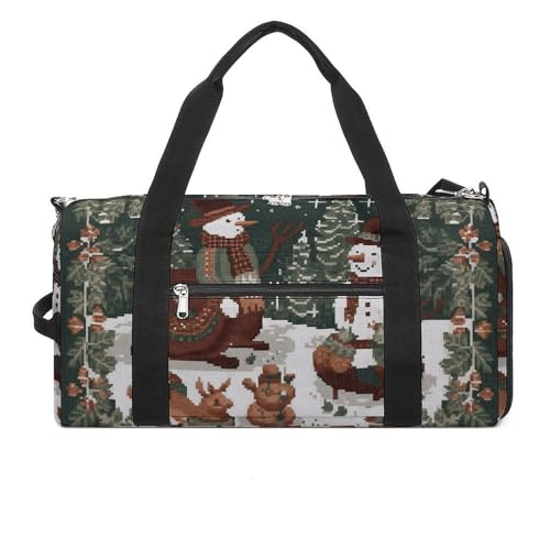 Turnbeutel Schneemann spielt mit Rentier bedruckt Seesack Yogatasche Bedruckter Rucksack Seesack Kleine Turnbeutel Stil One Size Gym Bag, Stil:, Einheitsgröße, Turnbeutel von POLESVBM