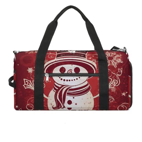 Turnbeutel Smiling Snowman Printed Duffle Bag Yogatasche Bedruckter Rucksack Seesack Kleine Turnbeutel Style One Size Gym Bag, Stil:, Einheitsgröße, Turnbeutel von POLESVBM