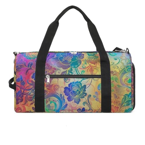Turnbeutel Swirl Blumenmuster Bedruckte Seesack Yogatasche Bedruckter Rucksack Seesack Kleine Turnbeutel Style One Size Gym Bag, Stil:, Einheitsgröße, Turnbeutel von POLESVBM