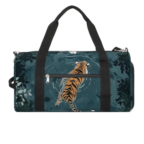 Turnbeutel Tiger Schwimmt im Wasser Bedruckte Seesack Yogatasche Bedruckter Rucksack Seesack Kleiner Turnbeutel Style One Size Gym Bag, Stil:, Einheitsgröße, Turnbeutel von POLESVBM