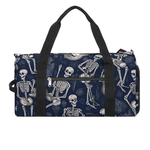 Turnbeutel Totenkopf und Gitarre bedruckt Duffle Bag Yogatasche Bedruckter Rucksack Seesack Kleine Turnbeutel Style One Size Gym Bag, Stil:, Einheitsgröße, Turnbeutel von POLESVBM