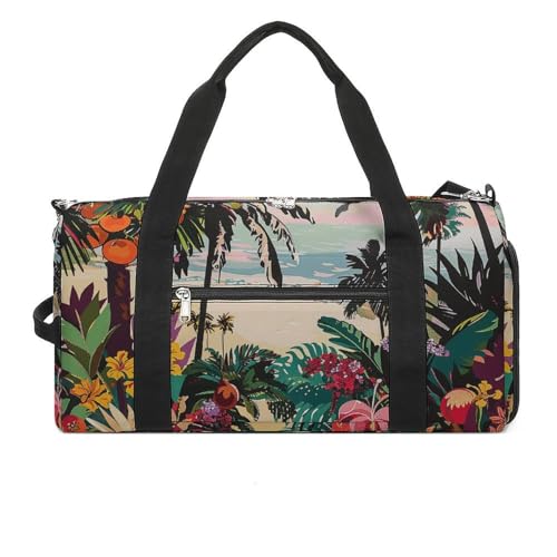 Turnbeutel Tropisches Blumenmuster Bedruckte Reisetasche Yogatasche Bedruckter Rucksack Seesack Kleiner Turnbeutel Stil Einheitsgröße Turnbeutel, Stil:, Einheitsgröße, Turnbeutel von POLESVBM