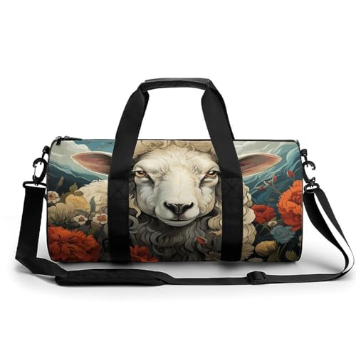 Turnbeutel mit Schaf-Muster, bedruckter Rucksack, Seesack, Yogatasche mit getrennter Tasche für trockene Nässe, Stil, 45 cm/22,9 cm/22,9 cm/22,9 cm, Stil:, 17.7in/9in/9in von POLESVBM