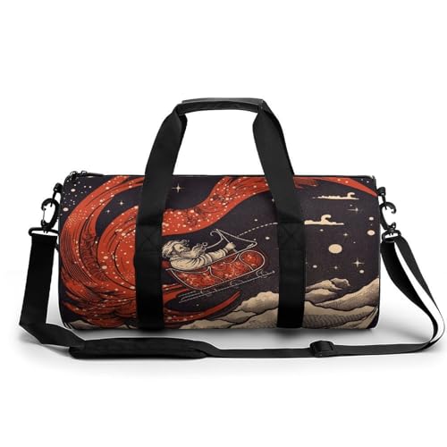 Turnbeutel mit Schlittenmuster, bedruckter Rucksack, Seesack, Yogatasche mit getrennter Tasche für trockene Nässe, Stil, 45 cm/22,9 cm/22,9 cm/22,9 cm, Stil:, 17.7in/9in/9in von POLESVBM