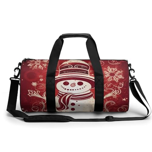 Turnbeutel mit lächelndem Schneemann bedruckt, Reisetasche, Yogatasche mit getrennter Tasche für trockene Nässe, Stil, 45 cm/22,9 cm/22,9 cm/22,9 cm, Stil:, 17.7in/9in/9in von POLESVBM