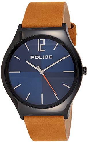 POLICE OUTLET Quarz Uhr mit Leder Armband 4895220904223 von Police