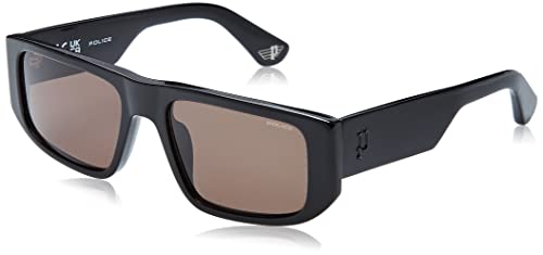 Police Unisex SPLL13 Sunglasses, Shiny Black, 55 von Police