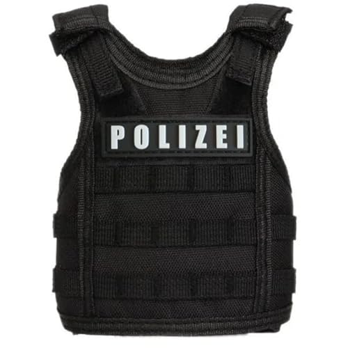 POLIZEIMEMESSHOP Taktische Bier-Weste - Getränkeweste - Schutzweste - Polizei - Zoll - Justiz - Bundespolizei - ca. 13 x 15 cm (Mit Polizei Patch) von POLIZEIMEMESSHOP