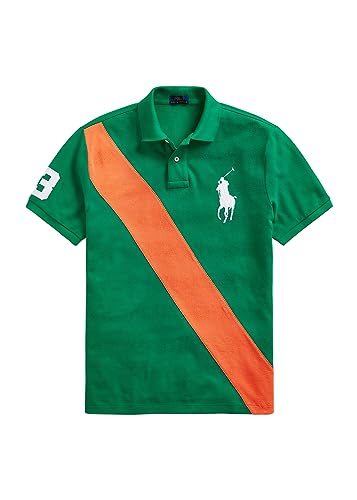 POLO RALPH LAUREN Big Pony Mesh Polo Shirt Grün - Orange Classic Fit, Grün , L von POLO RALPH LAUREN