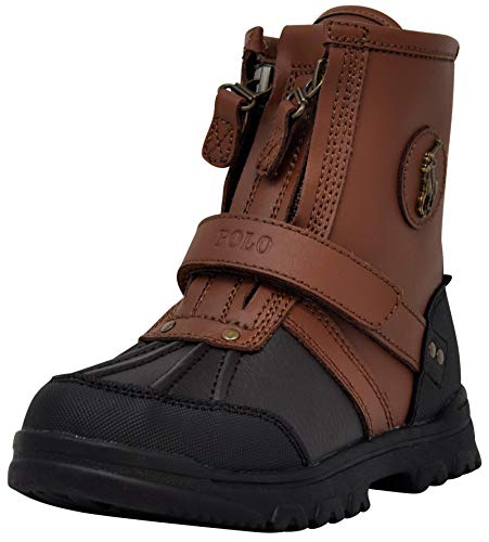 POLO RALPH LAUREN Boy's Conquered Hi Boot, Chocolate/Tan Leather Combat, Chocolate/Tan Leather, 9 Toddler von POLO RALPH LAUREN
