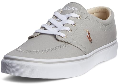 POLO RALPH LAUREN Faxon X Low-Top Canvas Sneaker, Weiches Grau/Mehrfarbig, 44.5 EU von POLO RALPH LAUREN
