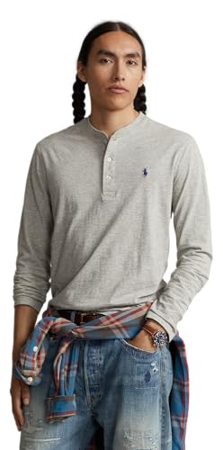 POLO RALPH LAUREN Henley-Shirt für Herren, Slub-Jersey, Grau, Größe S von POLO RALPH LAUREN