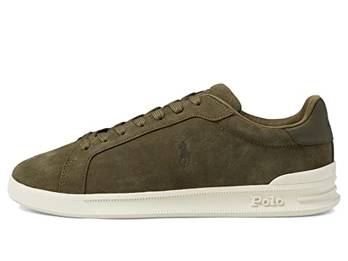 POLO RALPH LAUREN Heritage Court Sneaker für Herren, Baldachin Olive, 43 EU von POLO RALPH LAUREN