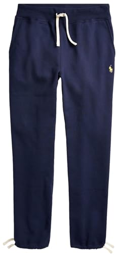POLO RALPH LAUREN Herren Athletic Fleece String Bottom Sweatpants, Aviator Navy Yellow Pony, Mittel von POLO RALPH LAUREN