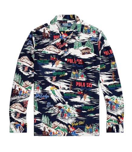 POLO RALPH LAUREN Herren Cordhemd mit Ski-Print in klassischer Passform, Polo Ski Mu, L von POLO RALPH LAUREN