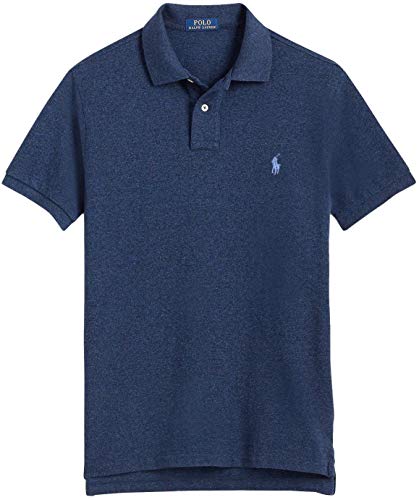 Polo Ralph Lauren Herren-Poloshirt, enganliegend, Netzstoff, (Frühjahr/Sommer 2021) Marineblau Htr, Mittel von Polo Ralph Lauren