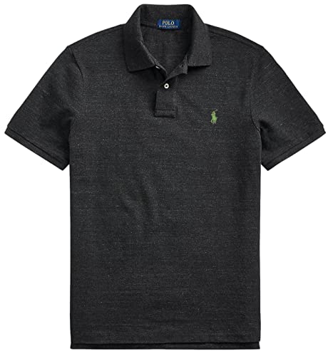 POLO RALPH LAUREN Herren Custom Slim Fit Poloshirt, (Frühjahr/Sommer 2022) Black Heather, XX-Large von POLO RALPH LAUREN