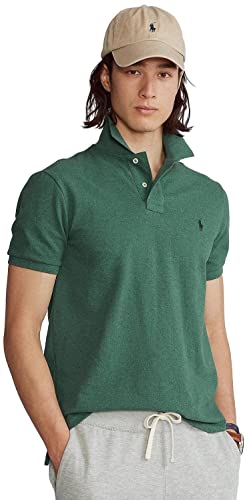 Polo Ralph Lauren Herren-Poloshirt, schmale Passform, ikonisches Netzgewebe, (Herbst/Winter 2022) Verano Green Heather, XL von Polo Ralph Lauren