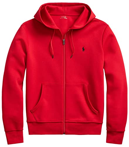 POLO RALPH LAUREN Herren Doppelstrick-Kapuzenpullover mit durchgehendem Reißverschluss, (Herbst/Winter 2022) Rl2000 Rot, Large von POLO RALPH LAUREN