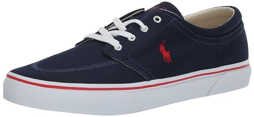 POLO RALPH LAUREN Herren Faxon X Sneaker, Newport Marineblau/Rot Pp, 45.5 EU von POLO RALPH LAUREN