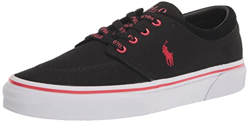 POLO RALPH LAUREN Herren Faxon X Sneaker, Schwarz Rl2000 Rot, 39.5 EU von POLO RALPH LAUREN