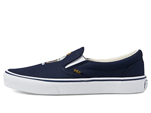 POLO RALPH LAUREN Herren Keaton-Slip Sneaker, Marineblau, 44.5 EU von POLO RALPH LAUREN