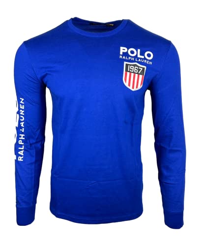 POLO RALPH LAUREN Herren Langarm 1967 USA Shield T-Shirt, Königlich (Royal), L von POLO RALPH LAUREN