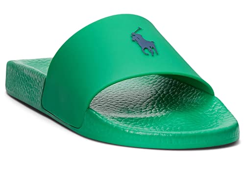 POLO RALPH LAUREN Herren Polo Slide Sandalen, Cabo Green/Light Navy, 43 EU von POLO RALPH LAUREN