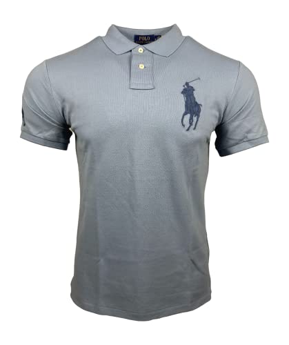 POLO RALPH LAUREN Herren-Poloshirt, schmale Passform, großes Pony-Logo, Netzstoff, Polo Blau, Mittel von POLO RALPH LAUREN