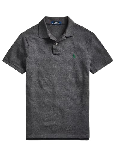 POLO RALPH LAUREN Herren-Poloshirt, schmale Passform, ikonisches Netzgewebe, Barclay Heather, XL von POLO RALPH LAUREN