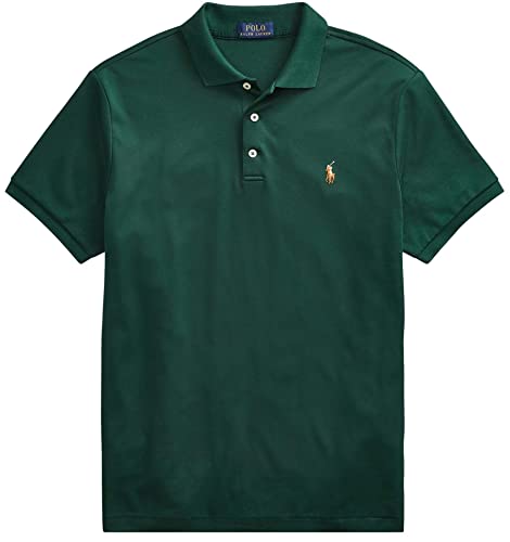 POLO RALPH LAUREN Herren-Poloshirt mit kurzen Ärmeln, (Herbst/Winter 2022) College Green with the Signature Mehrfarbig Pony, L von POLO RALPH LAUREN