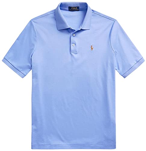 POLO RALPH LAUREN Herren-Poloshirt mit kurzen Ärmeln, Harbor Island Blue With The Signature Mehrfarbiges Pony, Mittel von POLO RALPH LAUREN