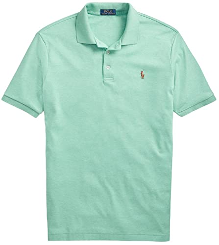 POLO RALPH LAUREN Herren-Poloshirt mit kurzen Ärmeln, Resort Green Heather mit dem charakteristischen mehrfarbigen Pony, Mittel von POLO RALPH LAUREN