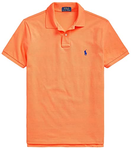 POLO RALPH LAUREN Herren Poloshirt mit schmaler Passform, (Frühjahr/Sommer 2023) Pfirsichorange, XL von POLO RALPH LAUREN