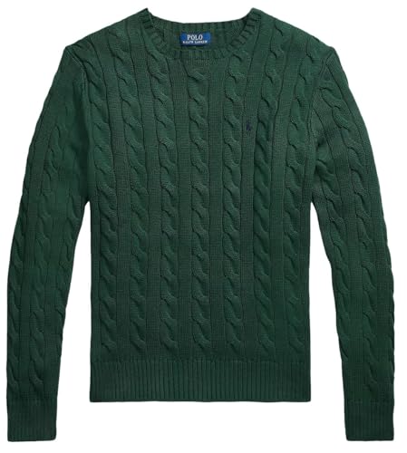 POLO RALPH LAUREN Herren-Pullover mit ikonischem Zopfmuster, Baumwolle, Vintage-Kiefer, XL von POLO RALPH LAUREN