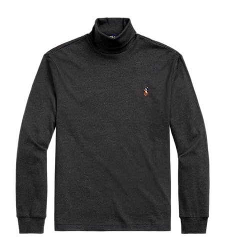 POLO RALPH LAUREN Herren Soft Cotton Langarm Mockneck Shirt, GRAU, L von POLO RALPH LAUREN