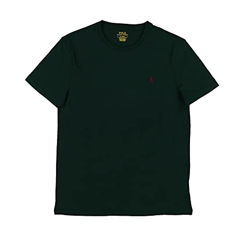 POLO RALPH LAUREN Herren-T-Shirt, schmale Passform, Rundhalsausschnitt, Größe L, Dunkelgrün, Grün von POLO RALPH LAUREN