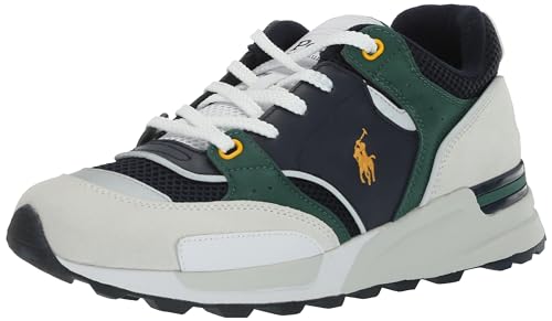 POLO RALPH LAUREN Herren Trackstr 200 Sneaker, Marineblau/Wald/Gold, 41 EU von POLO RALPH LAUREN