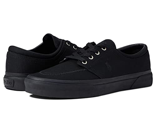 POLO RALPH LAUREN Keaton Herren Sneaker ohne Schnürsenkel, Schwarz/Schwarz, 44.5 EU von POLO RALPH LAUREN